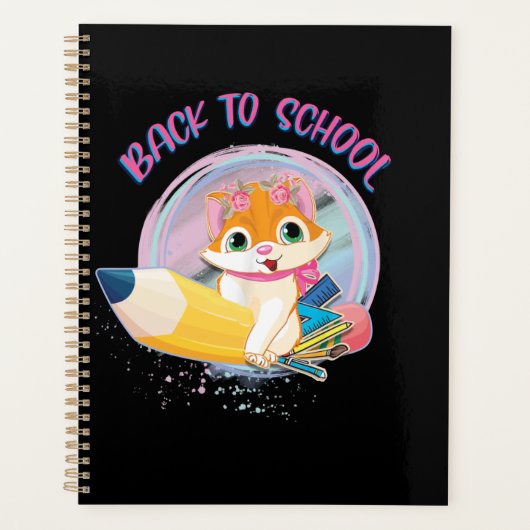Funny Cat terug naar school Planner (Voorkant)