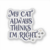 Funny Cat Text Sticker (Voorkant)