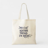 Funny Cat Text Tote Bag (Achterkant)