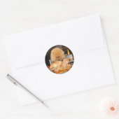 Funny Cat Thanksgiving Ronde Sticker (Envelop)