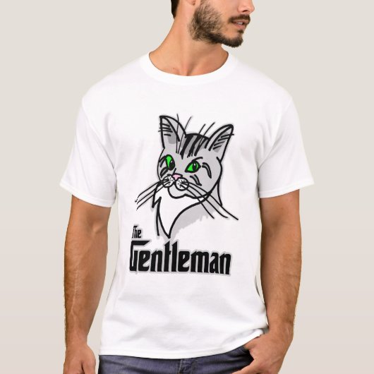 Funny Cat the Gentleman T-shirt (Voorkant)