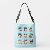 Funny Cat Theme Casual Cross Body Tas (Achterkant)