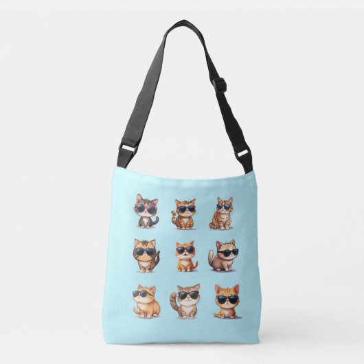 Funny Cat Theme Casual Cross Body Tas (Voorkant)