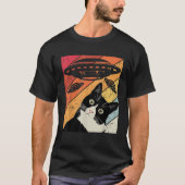  Funny Cat UFO Alien Hippy Cat Owner UFO Lo T-shirt (Voorkant)