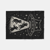 Funny Cat Ufo Schattige Kat Ruimteschip Alien Aes Fleece Deken (Voorkant (Horizontaal))