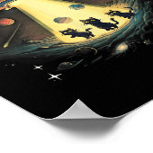 Funny Cat Ufo Schattige Kat Ruimteschip Alien Aes Poster (Hoek)