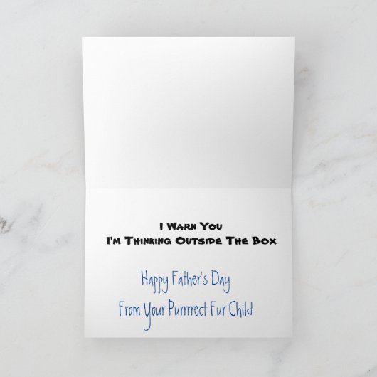 Funny Cat Vaderdag Kaart - Buiten het denken (Binnen)