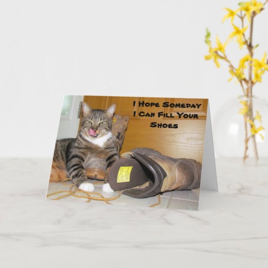 Funny Cat Vaderdag Kaart - Buiten het denken (Gele Bloem)