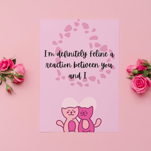 Funny Cat Valentijnsdag Gevouwen Vakantie Kaart