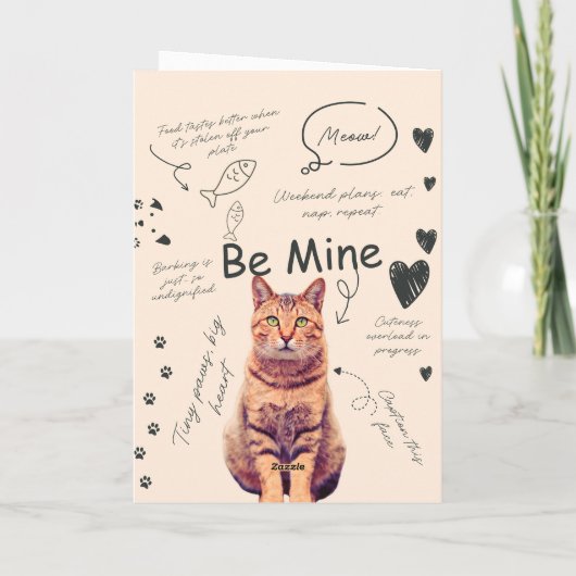 Funny Cat valentine's day cards Kaart (Achterkant)