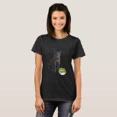 Funny Cat verwarde eetzout serieus T-shirt (Voorkant volledig)