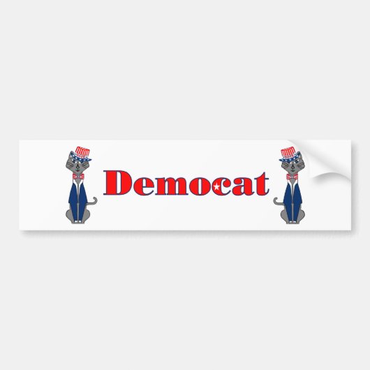 Funny Cat Vote Democat Politics Bumpersticker (Voorkant)