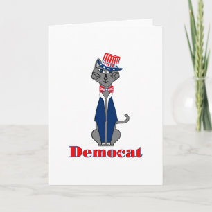 Funny Cat Vote Democat Politics Feestdagen Kaart