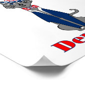 Funny Cat Vote Democat Politics Poster (Hoek)