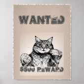 Funny Cat Wanted Poster (Voorkant)