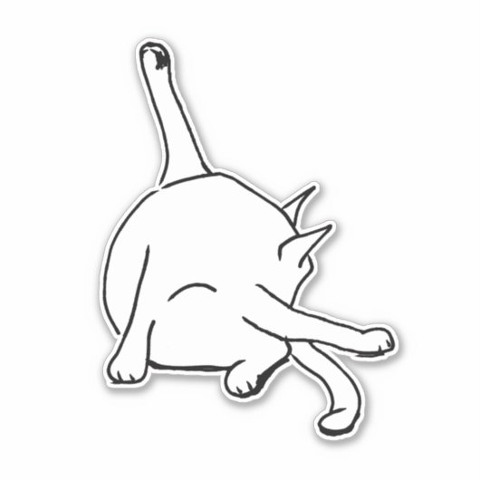 Funny Cat Washing Sticker (Voorkant)