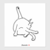 Funny Cat Washing Sticker (Vel)