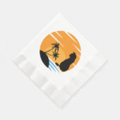 Funny Cat Watching Sunset scene - Black Cat Sunset Servet (Hoek)