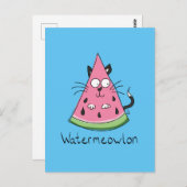 Funny Cat Watermelon Cute Kinder Briefkaart (Voorkant / Achterkant)