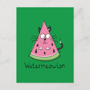 Funny Cat Watermelon Cute Kinder Briefkaart
