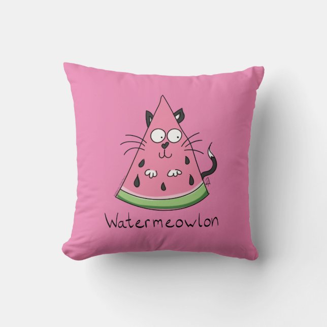 Funny Cat Watermelon Cute Kinder Kussen (Voorkant)