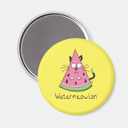 Funny Cat Watermelon Cute Kinder Magneet (Voorkant / Achterkant)