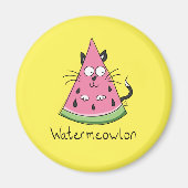 Funny Cat Watermelon Cute Kinder Magneet (Voorkant)