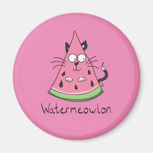 Funny Cat Watermelon Cute Kinder Magneet
