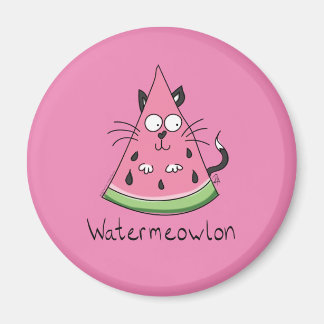 Funny Cat Watermelon Cute Kinder Magneet