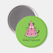 Funny Cat Watermelon Cute Kinder Magneet (Voorkant / Achterkant)