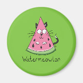 Funny Cat Watermelon Cute Kinder Magneet (Voorkant)