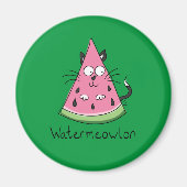 Funny Cat Watermelon Cute Kinder Magneet (Voorkant)