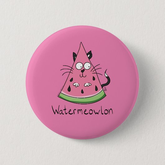 Funny Cat Watermelon Cute Kinder Ronde Button 5,7 Cm (Voorkant)