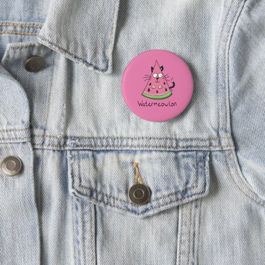 Funny Cat Watermelon Cute Kinder Ronde Button 5,7 Cm (In situ)