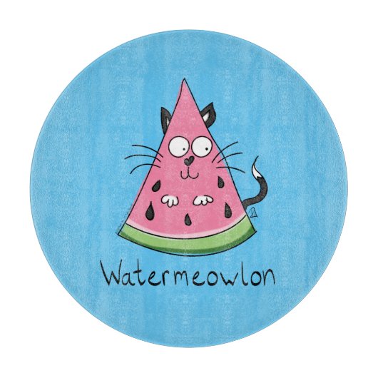 Funny Cat Watermelon Cute Kinder Snijplank (Voorkant)