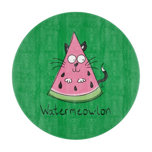 Funny Cat Watermelon Cute Kinder Snijplank (Voorkant)