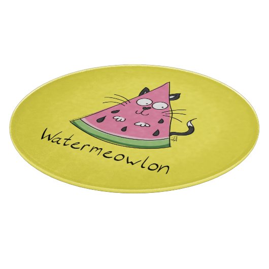 Funny Cat Watermelon Cute Kinder Snijplank (Hoek)