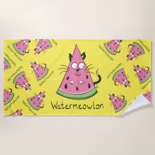 Funny Cat Watermelon Cute Kinder Strandlaken