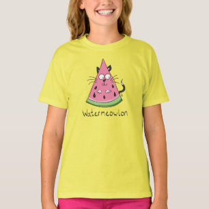 Funny Cat Watermelon Cute Kinder T-shirt