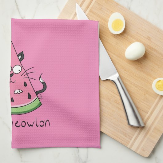 Funny Cat Watermelon Cute Kinder Theedoek (Quarter Fold)