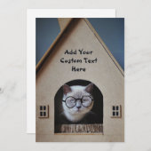 Funny Cat Wearing Glasses aanpassen met Jouw tekst (Voorkant / Achterkant)