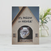 Funny Cat Wearing Glasses It's Meow or Nooit Quote (Staand voorkant)