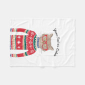 Funny Cat Wearing Glasses, Ugly KerstSweater Fleece Deken (Voorkant (Horizontaal))