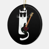 Funny Cat Wearing Sunglazen die gitaar spelen Keramisch Ornament (Links)