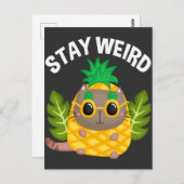 Funny Cat Weird Pineapple Mask Fruit Humor Briefkaart (Voorkant / Achterkant)