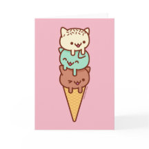 Funny Cat Wenskaart - SUMMER ICE CREAM CONE