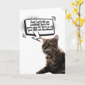 Funny Cat Whispering Birthday Wenskaart Kaart (Gele Bloem)