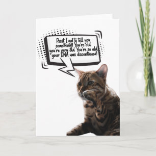 Funny Cat Whispering Birthday Wenskaart Kaart