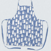 Funny Cat White Blue Schort