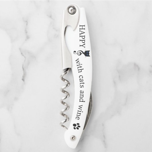 Funny Cat Wine Kurkentrekker Bottle Open (Voorkant)